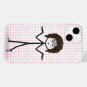 Strichmännchen Girl mit Sneakers auf Gingham Case-Mate iPhone Hülle (Rückseite (Horizontal))