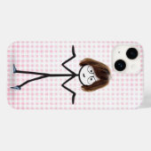 Strichmännchen Girl mit Sneakers auf Gingham Case-Mate iPhone Hülle (Rückseite (Horizontal))