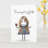 Strichmännchen Girl mit Sneakers Karte (Gelbe Blume)