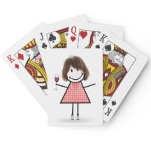 Strichmännchen Girl mit Weinglas