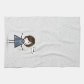 Strichmännchen Girl mit Zitat Geschirrtuch (Horizontal)