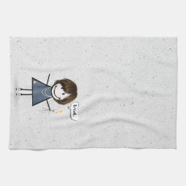 Strichmännchen Girl mit Zitat Geschirrtuch