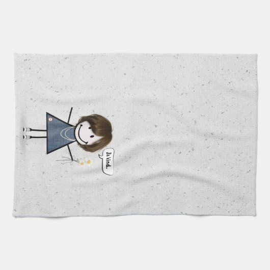 Strichmännchen Girl mit Zitat Geschirrtuch (Horizontal)