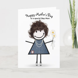 Strichmännchen Girl Mother's Day für Stepama Karte