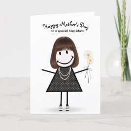 Strichmännchen Girl Mother's Day für Stepama Karte