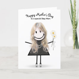 Strichmännchen Girl Mother's Day für Stepama Karte