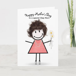 Strichmännchen Girl Mother's Day für Stepama Karte