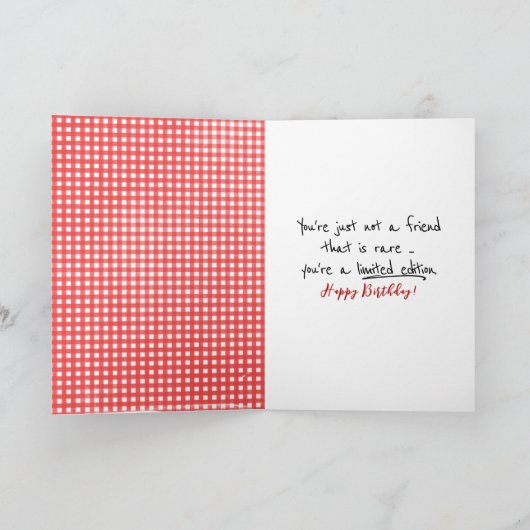 Strichmännchen Girl On Gingham Karte (Innenseite)