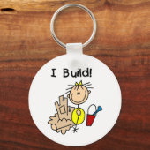 Strichmännchen Girl Sand Castle Schlüsselanhänger (Vorderseite)