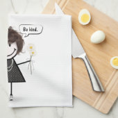 Strichmännchen Girl with Daisies Geschirrtuch (Viertel Falte)