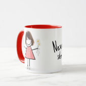 Strichmännchen Girl with Daisies Tasse (Vorderseite Links)