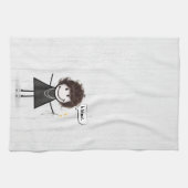 Strichmännchen Girl with Daisis and Quote Geschirrtuch (Horizontal)