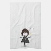 Strichmännchen Girl with Daisis and Quote Geschirrtuch (Vertikal)