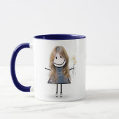 Strichmännchen Girl with Daisis and Quote Tasse (Links)