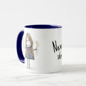 Strichmännchen Girl with Daisis and Quote Tasse (Vorderseite Links)