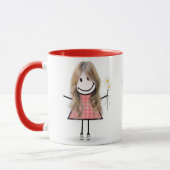 Strichmännchen Girl with Daisis and Quote Tasse (Links)
