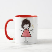 Strichmännchen Girl with Daisis and Quote Tasse (Links)