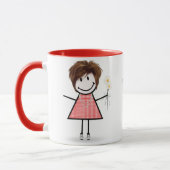 Strichmännchen Girl with Daisis and Quote Tasse (Links)