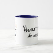 Strichmännchen Girl with Daisis and Quote Tasse (Zentrum)