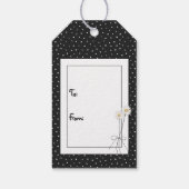 Strichmännchen Girl with Daisis Geschenkanhänger (Rückseite)