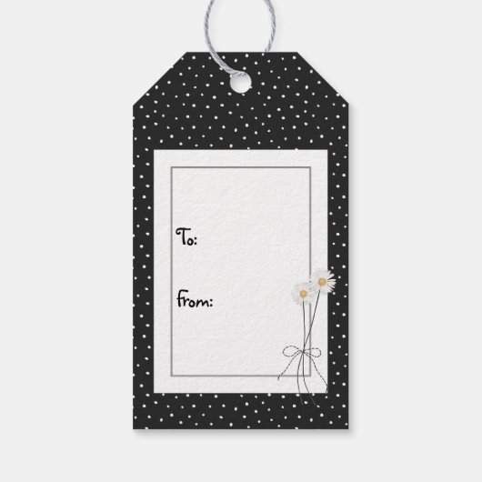 Strichmännchen Girl with Daisis Geschenkanhänger (Rückseite)