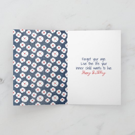 Strichmännchen Girl with Daisis Karte (Innenseite)