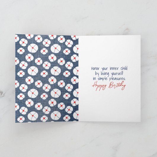 Strichmännchen Girl with Daisis Karte (Innenseite)