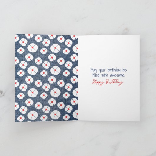 Strichmännchen Girl with Daisis Karte (Innenseite)