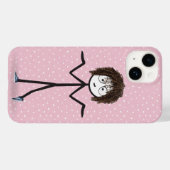 Strichmännchen Girl with Polka dots Case-Mate iPhone Hülle (Rückseite (Horizontal))