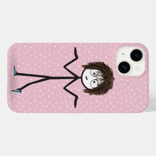 Strichmännchen Girl with Polka dots Case-Mate iPhone Hülle (Rückseite (Horizontal))
