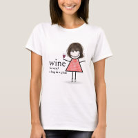 Strichmännchen Girl with Red Wine Glass