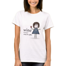 Strichmännchen Girl with Red Wine Glass