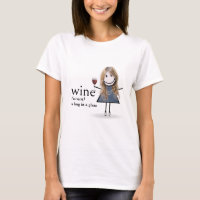 Strichmännchen Girl with Red Wine Glass