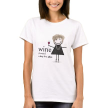 Strichmännchen Girl with Red Wine