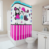 Strichmännchen Girls April Duschen Strips Duschvorhang (Beispiel)