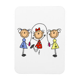 Strichmännchen GIrls Jumping Rope Magnet