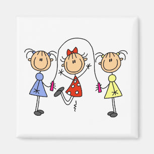 Strichmännchen GIrls Jumping Rope Magnet
