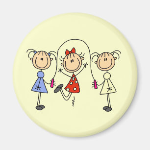 Strichmännchen GIrls Jumping Rope Magnet