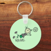 Strichmännchen Girls Volleyball T - Shirt und Gesc Schlüsselanhänger (Vorderseite)