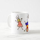 Strichmännchen, glücklich kaffeetasse (Vorderseite Links)
