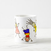 Strichmännchen, glücklich kaffeetasse (Mittel)