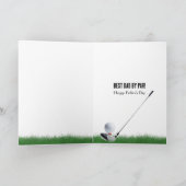 Strichmännchen-Golfer in einem Golfwagen Karte (Innenseite)