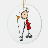 Strichmännchen Golfer Keramikornament (Links)