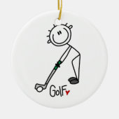 Strichmännchen Golfer Keramikornament (Vorne)
