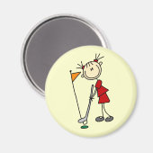 Strichmännchen Golfer Magnet (Vorderseite/Rückseite)