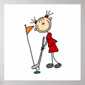 Strichmännchen Golfer Poster (Vorne)