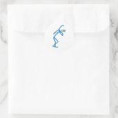 Strichmännchen Golfer T - Shirt und Geschenke. Runder Aufkleber (Tasche)