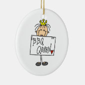 Strichmännchen GRILLEN Queen Keramikornament (Rechts)