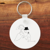 Strichmännchen Groom mit Garter Schlüsselanhänger (Vorderseite)