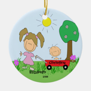 Strichmännchen groß u. Lil Keramikornament